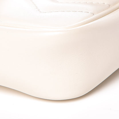 Gucci Calfskin Matelasse Super Mini GG Marmont Shoulder Bag White 9 of 9