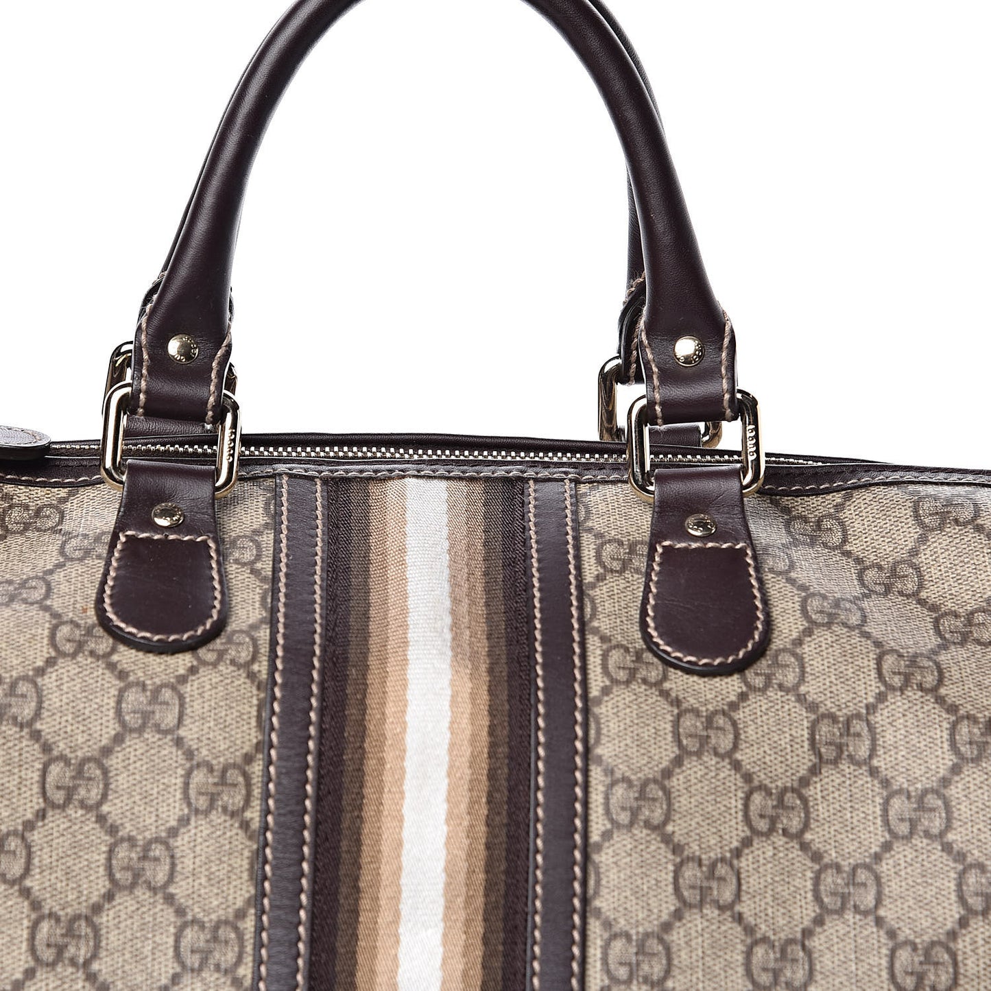 GG Plus Monogram Web Medium Joy Boston Dark Brown