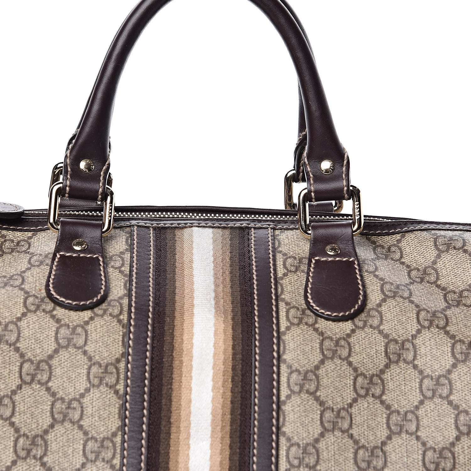 Gucci GG Plus Monogram Web Medium Joy Boston Dark Brown 10 of 10