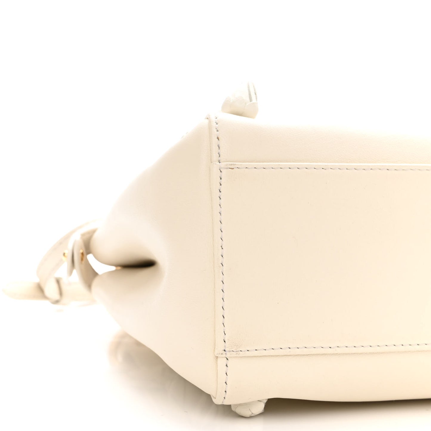 Nappa Rosebud Mini Peekaboo Iconic Satchel Bianco