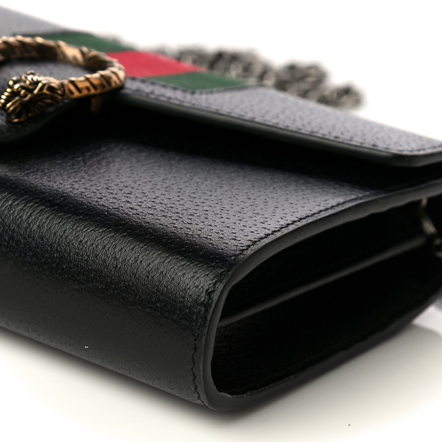 Calfskin Web Mini Dionysus Chain Wallet Black