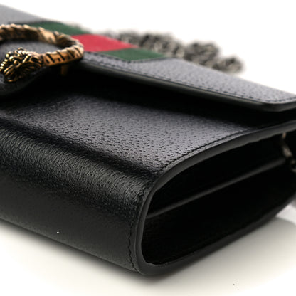 Gucci Calfskin Web Mini Dionysus Chain Wallet Black 7 of 14