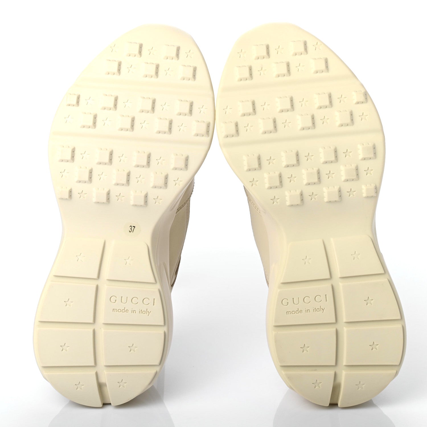 Gucci Calfskin Logo Womens Rhyton Sneakers 37 Ivory 5 of 11