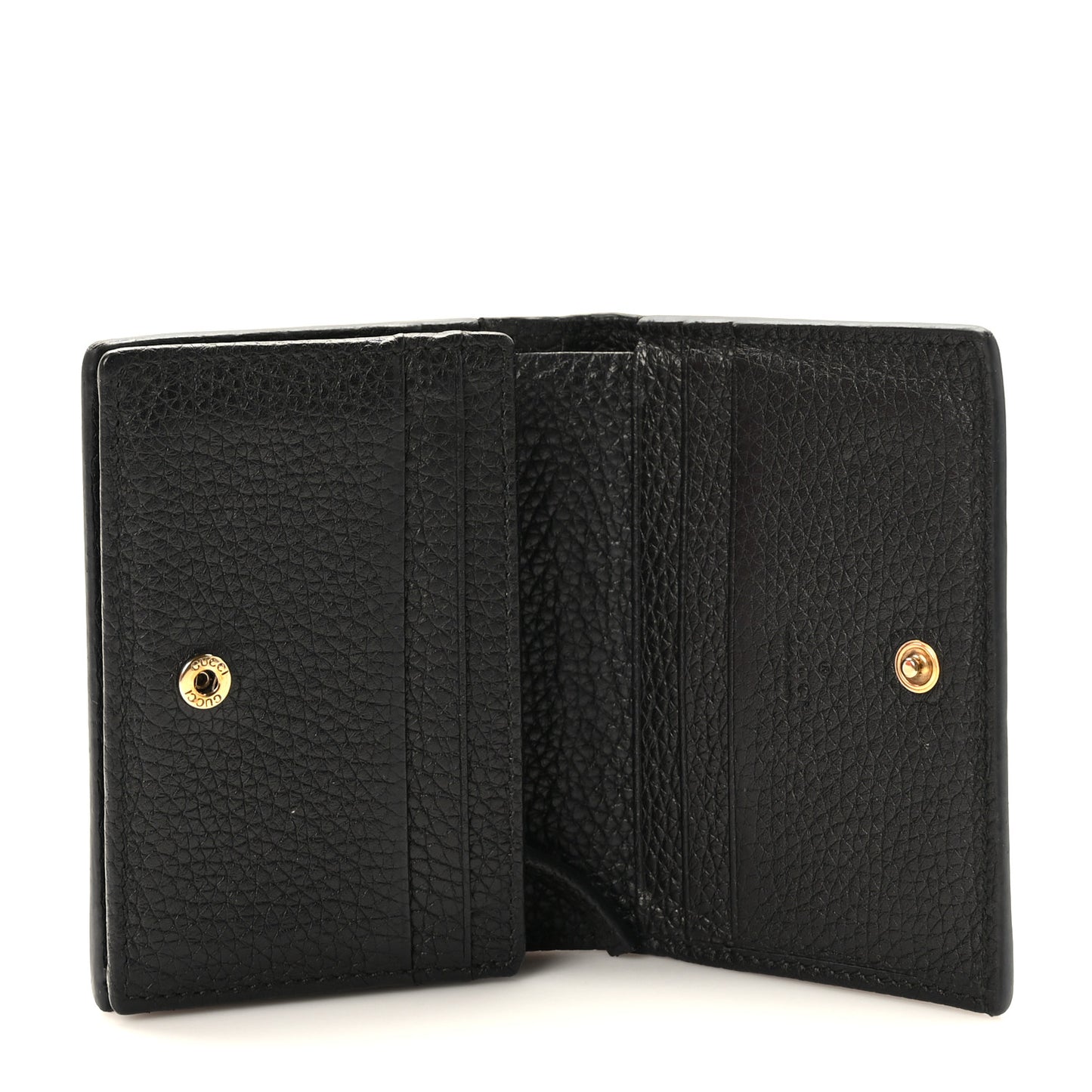 Pebbled Calfskin Animalier Card Case Black