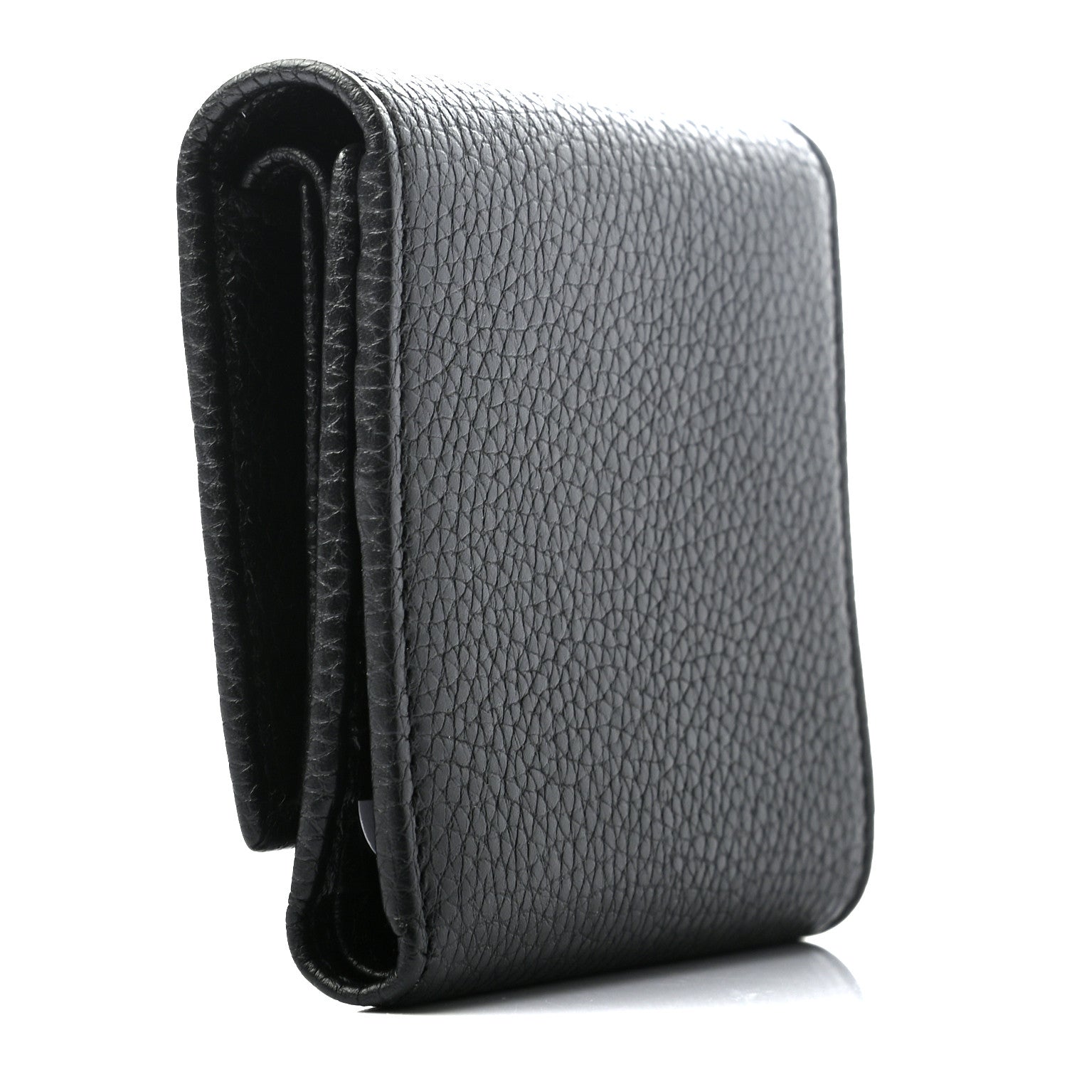 Gucci Pebbled Calfskin Soho Compact Flap Wallet Black 3 of 7