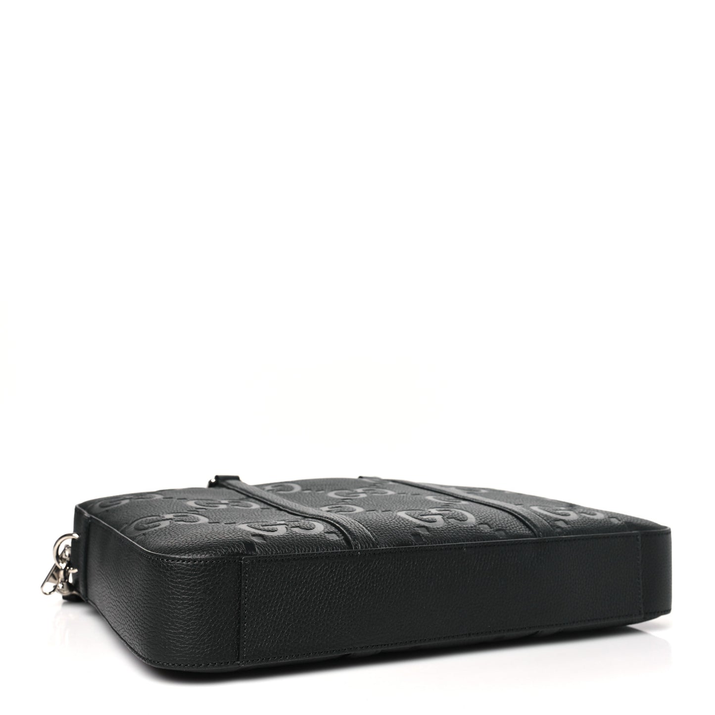 Piuma Calfskin Jumbo GG Embossed Briefcase Black