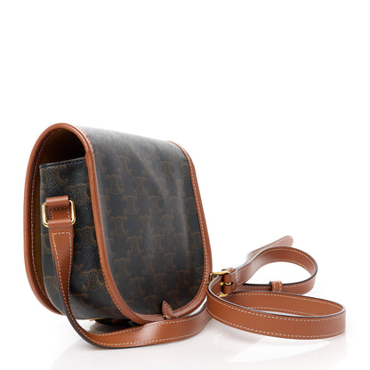 Celine Triomphe Canvas Medium Folco Bag Tan 3 of 11