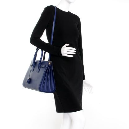 Saint Laurent Calfskin Small Sac De Jour Blue 2 of 8