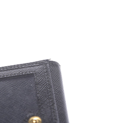 Prada Saffiano Metal Flap Wallet Black 9 of 9