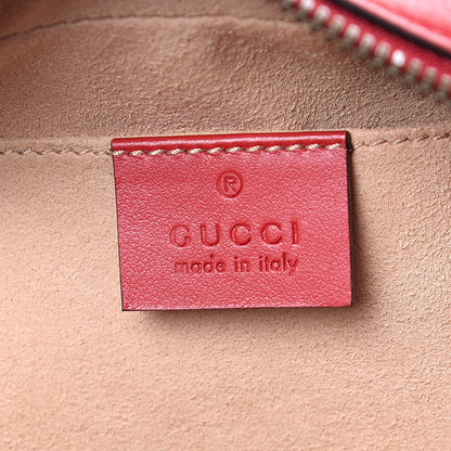 Gucci Calfskin Matelasse Small GG Marmont Chain Shoulder Bag Hibiscus Red 5 of 9