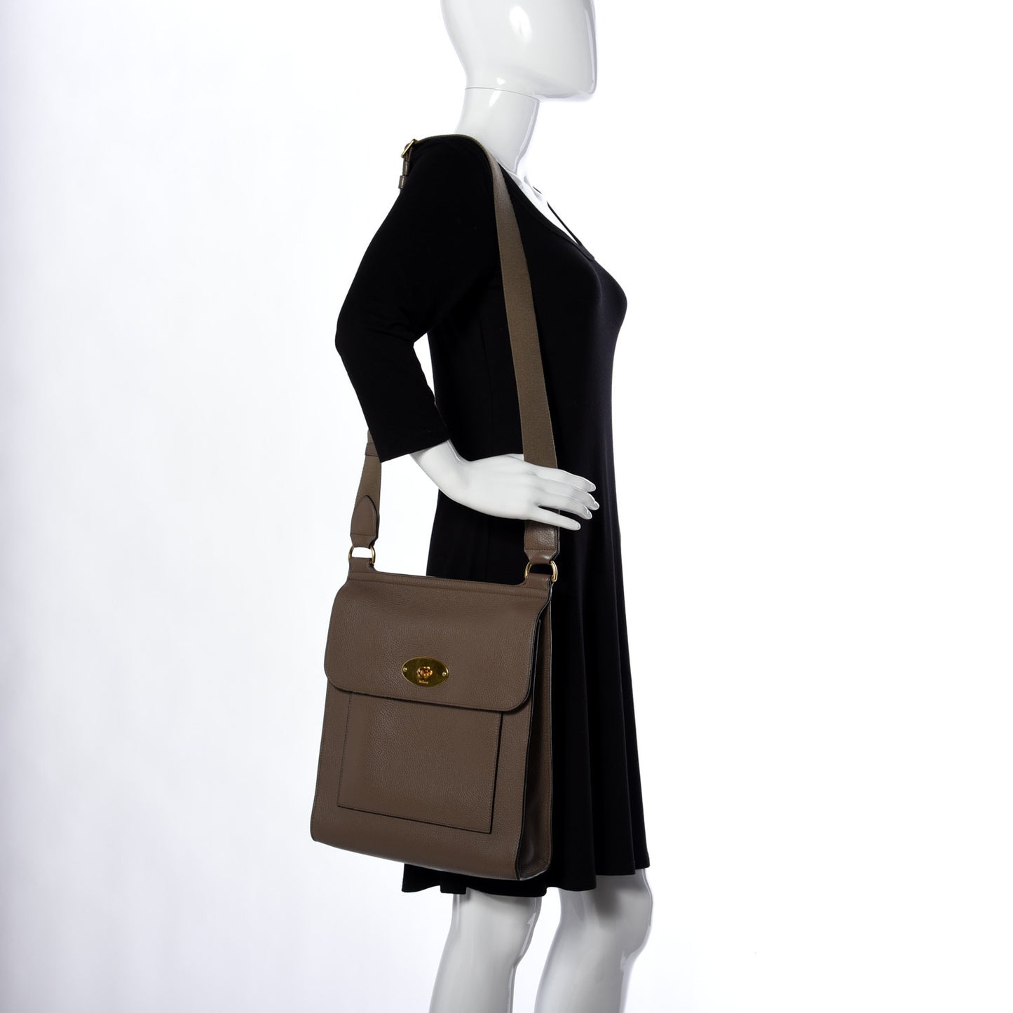 Grain Calfskin New Antony Messenger Crossbody Earth Grey