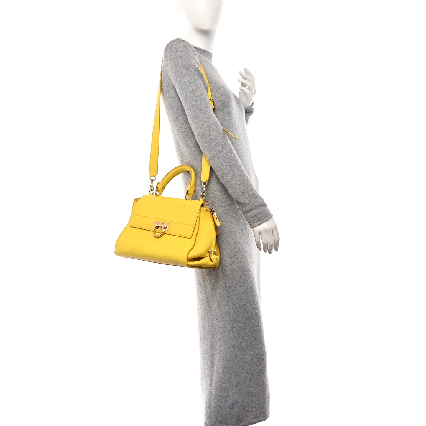 Calfskin Sofia Gancini Satchel Yellow