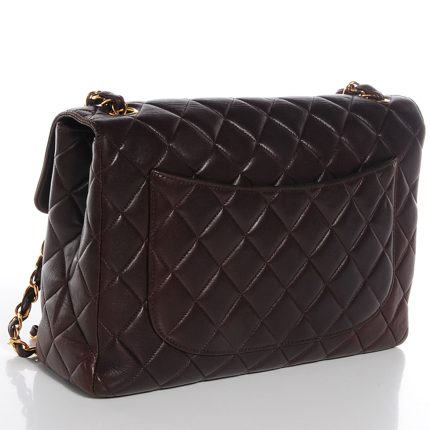 Chanel Lambskin Quilted Jumbo Flap Brown 3 of 10