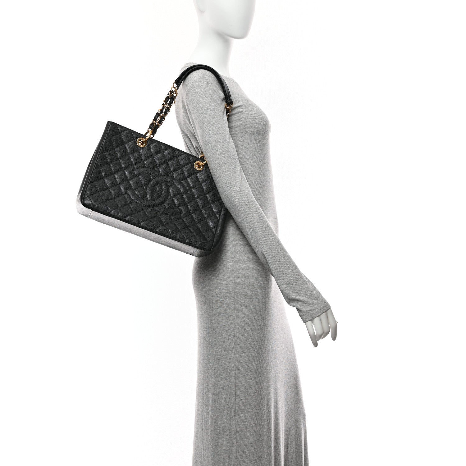 Chanel Caviar Quilted Grand Shopping Tote GST Black 2 of 10