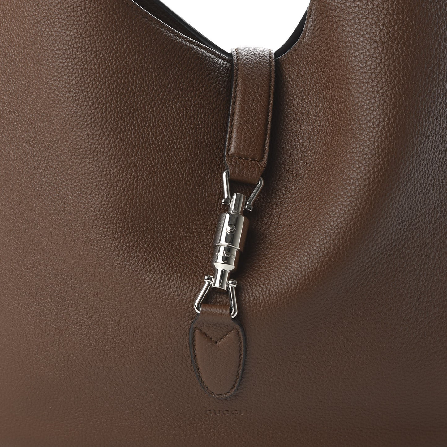 Soft Grained Calfskin Large Jackie Hobo Nut Brown