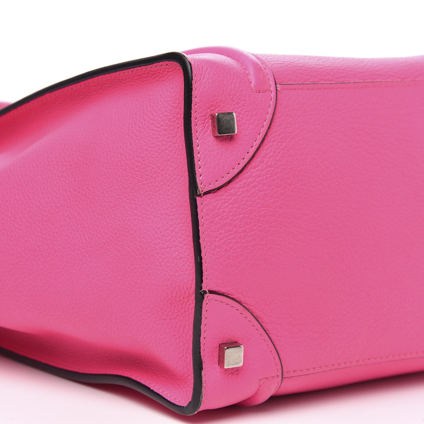 Drummed Calfskin Mini Luggage Fluo Pink