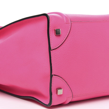 Celine Drummed Calfskin Mini Luggage Fluo Pink 8 of 16