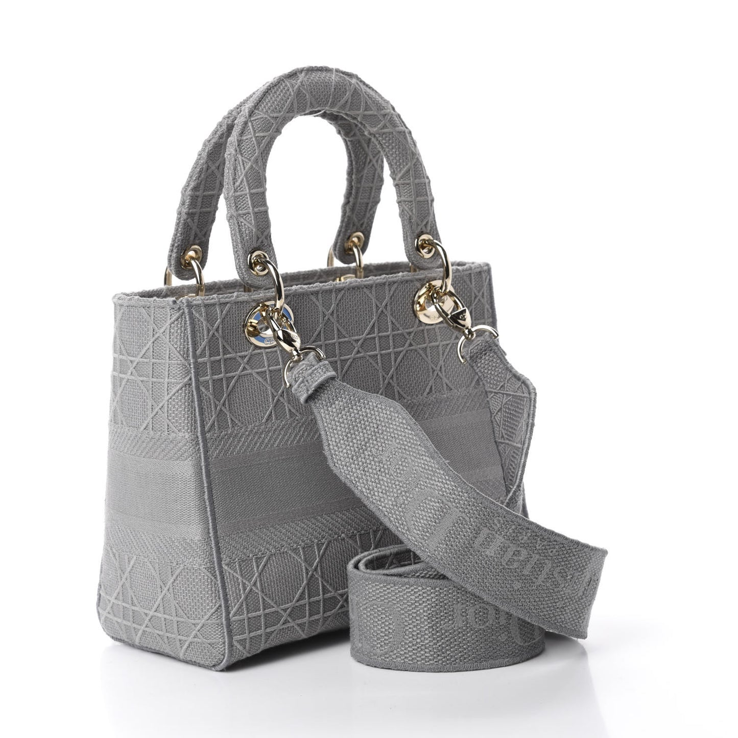 Canvas Embroidered Cannage Medium Lady D-Lite Gray