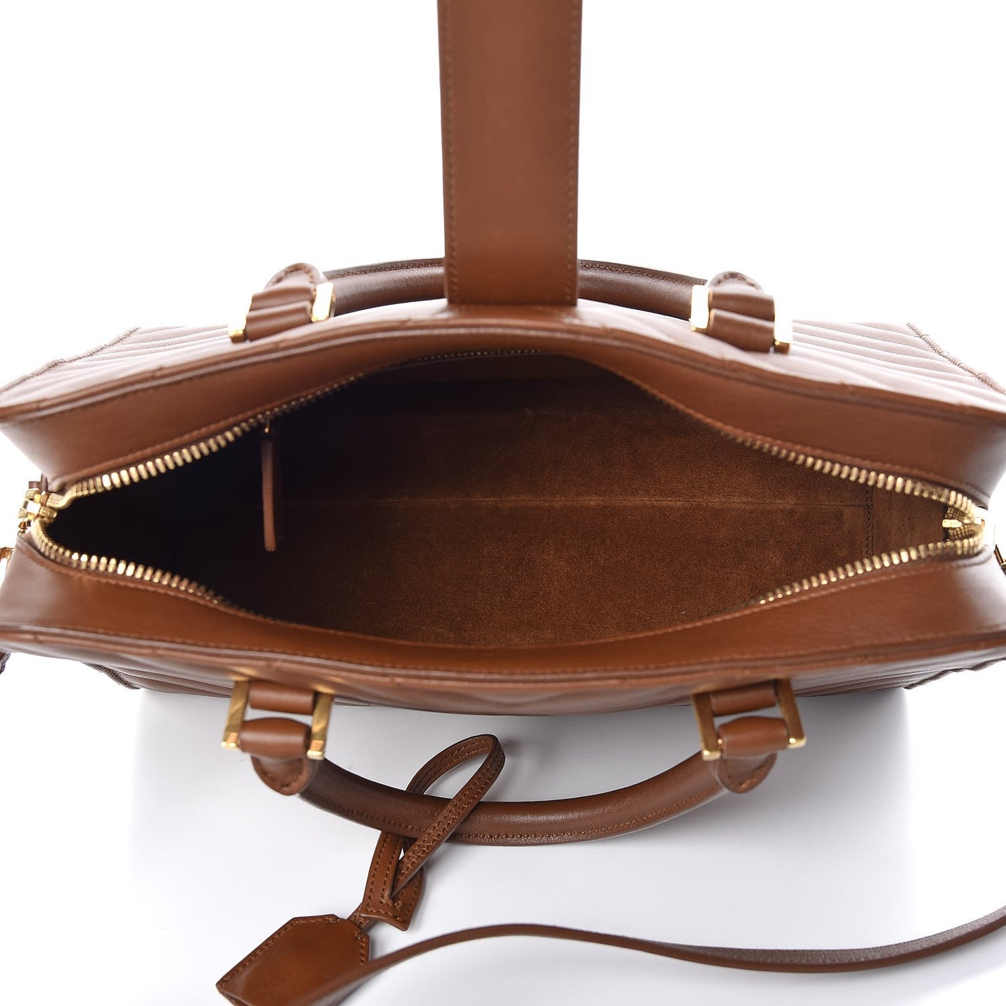 Calfskin Matelasse Chevron Small Monogram Cabas Havane