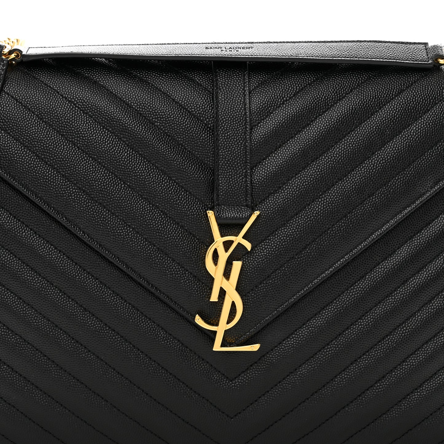 Grain De Poudre Matelasse Chevron Large Monogram Satchel Black
