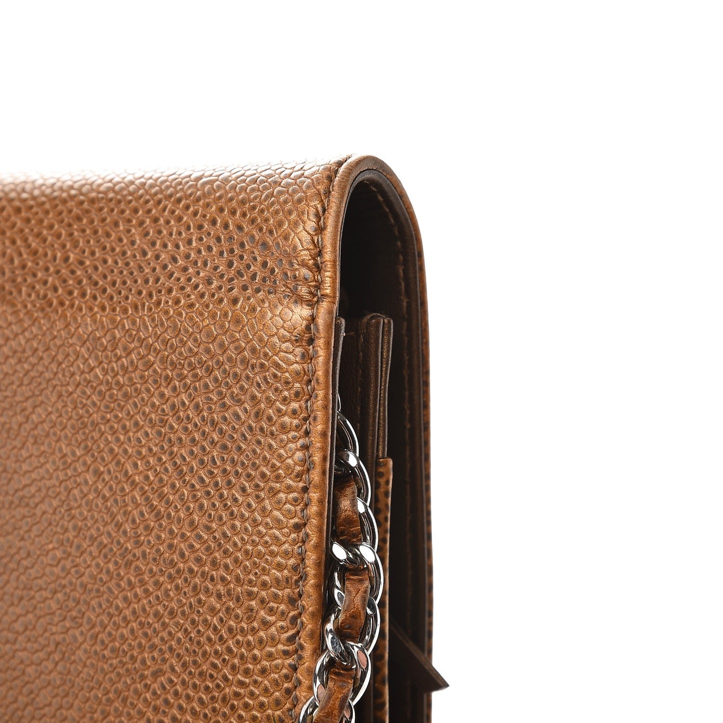 Metallic Caviar Timeless CC Wallet on Chain WOC Bronze