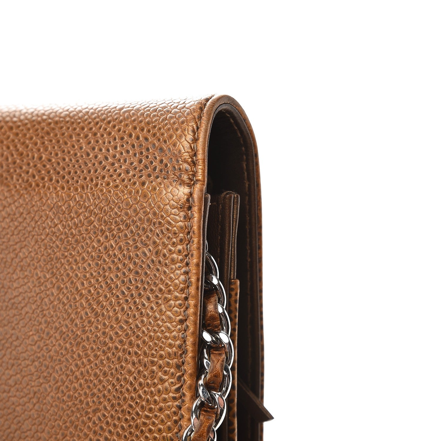 Chanel Metallic Caviar Timeless CC Wallet on Chain WOC Bronze 14 of 15