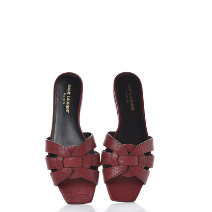 Saint Laurent Grain De Poudre Nu Pied 05 Slide Sandals 37 Cordovan 7 of 10
