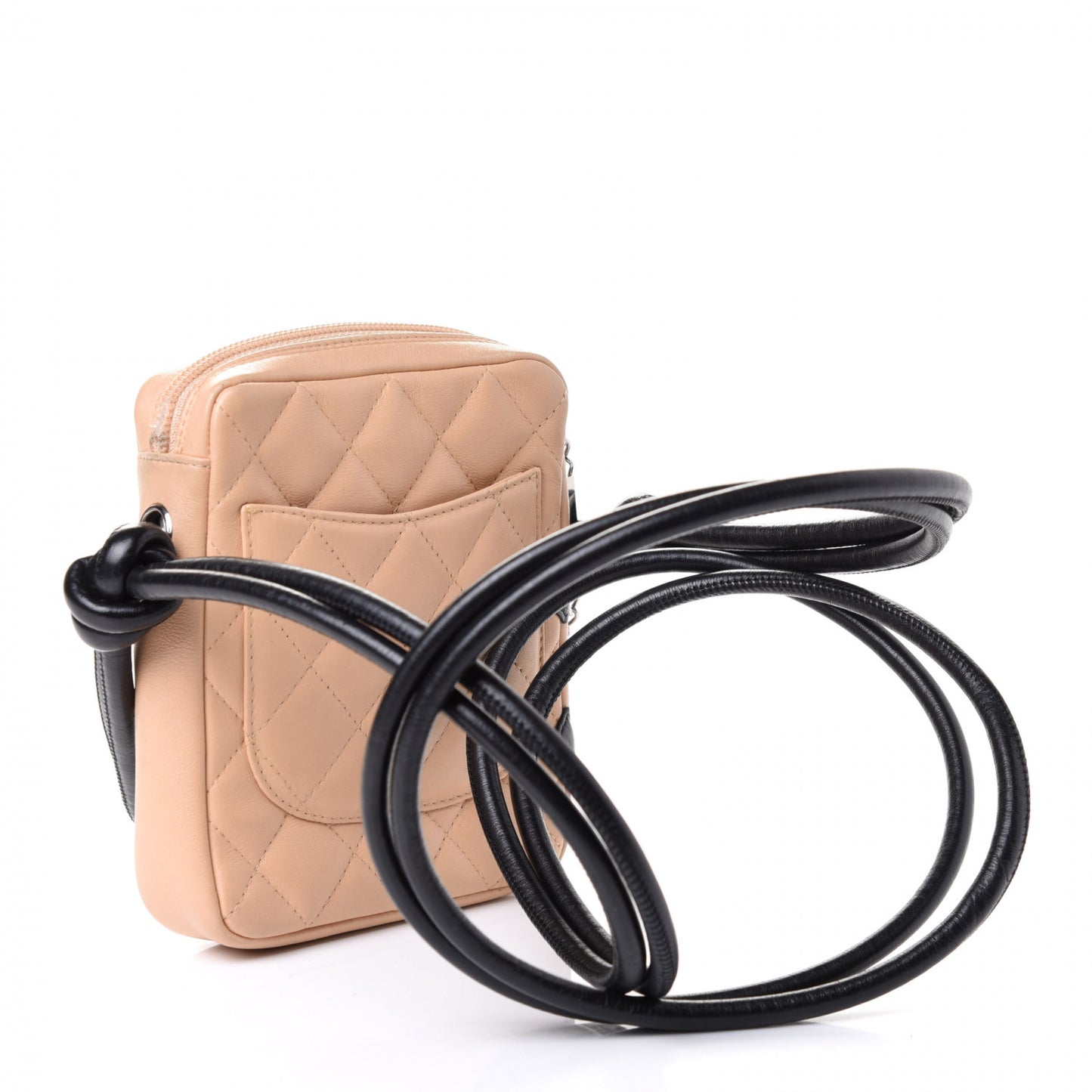 Calfskin Quilted Small Cambon Messenger Beige Black