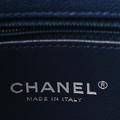 Chanel Caviar Lizard Quilted Medium Coco Handle Flap Navy 6 of 8