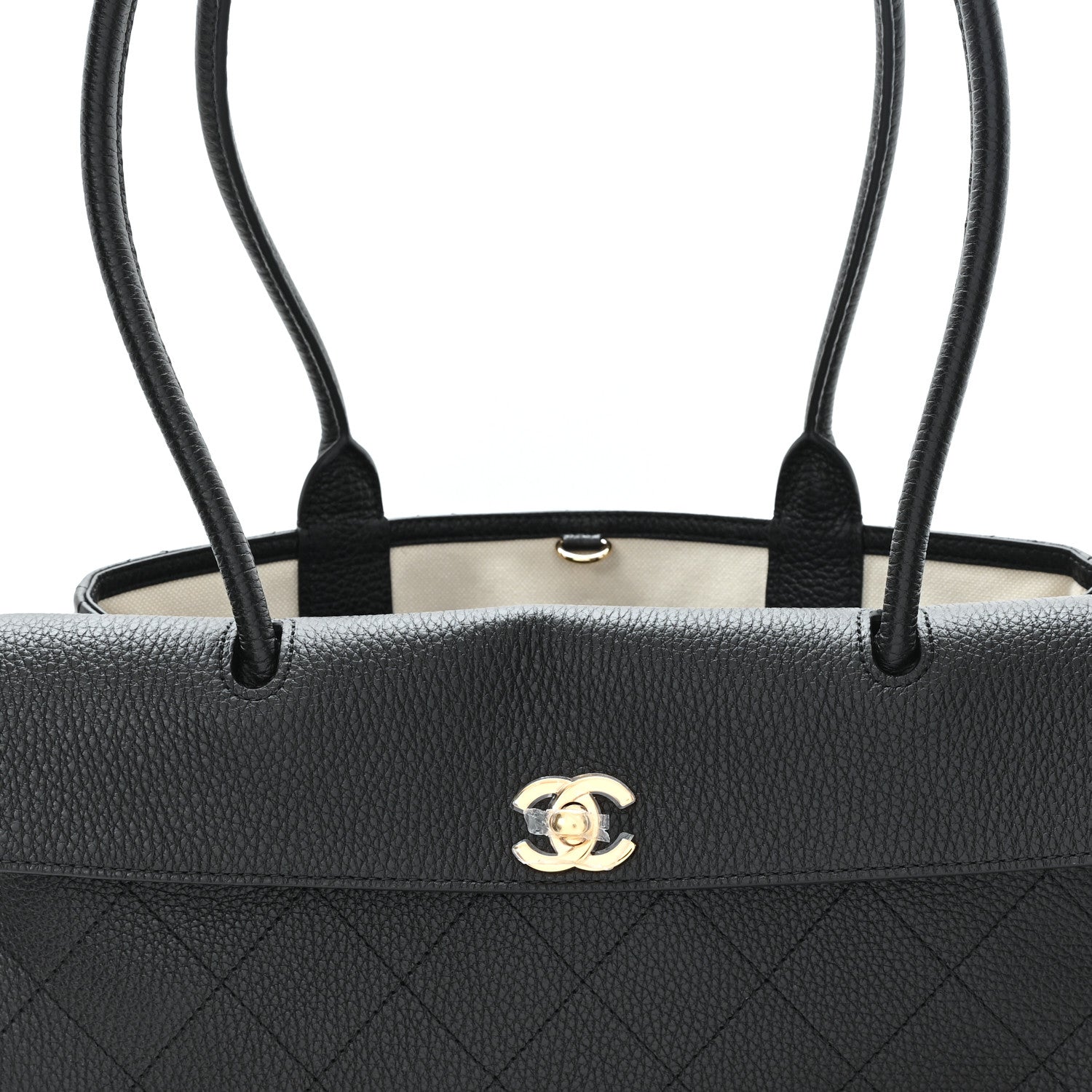 Chanel Grained Calfskin Stitched Urban Essentials Small Shopping Bag Black 8 of 10