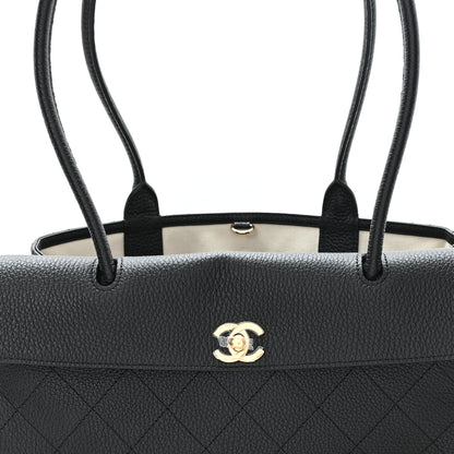 Chanel Grained Calfskin Stitched Urban Essentials Small Shopping Bag Black 8 of 10