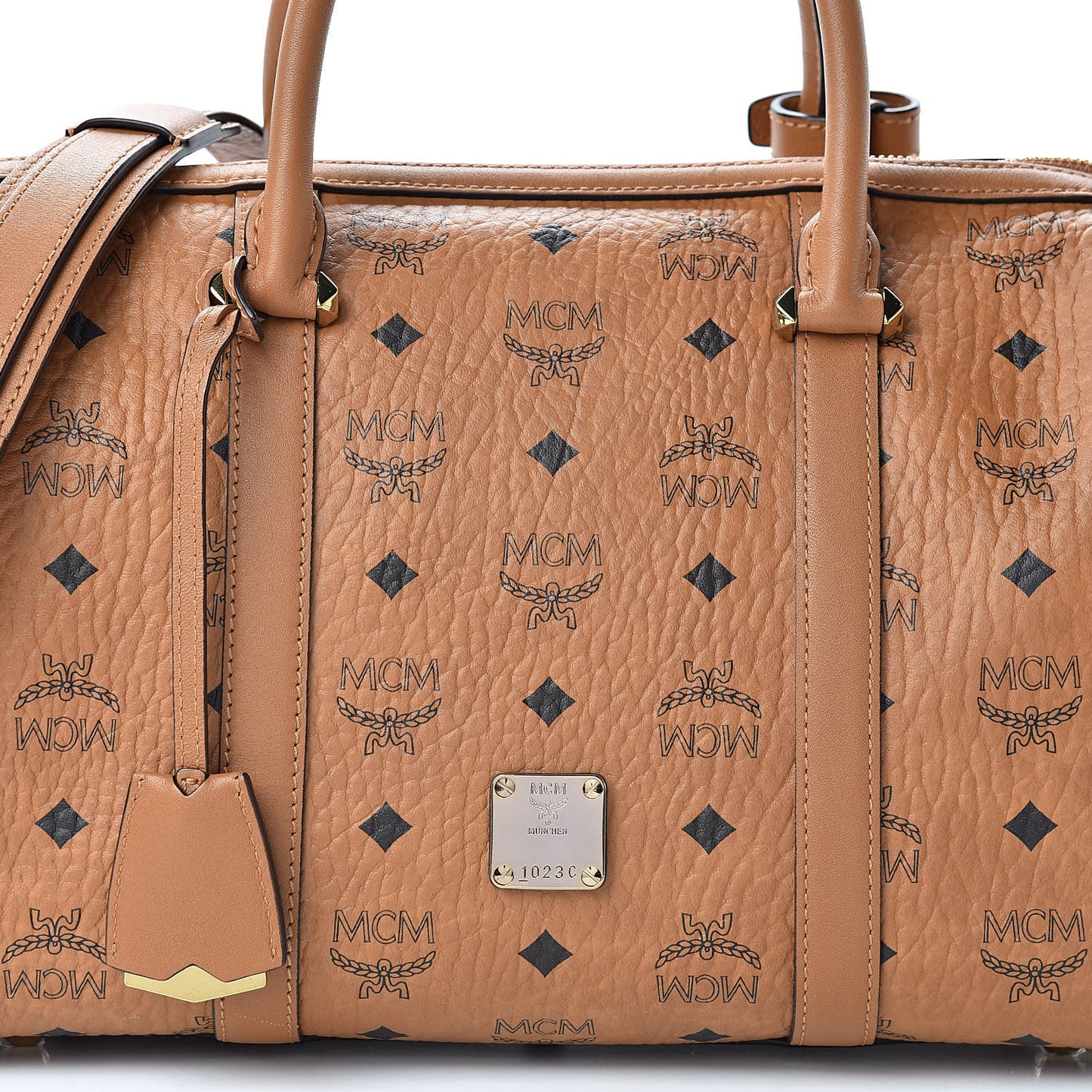 Visetos Medium Boston Bag Cognac