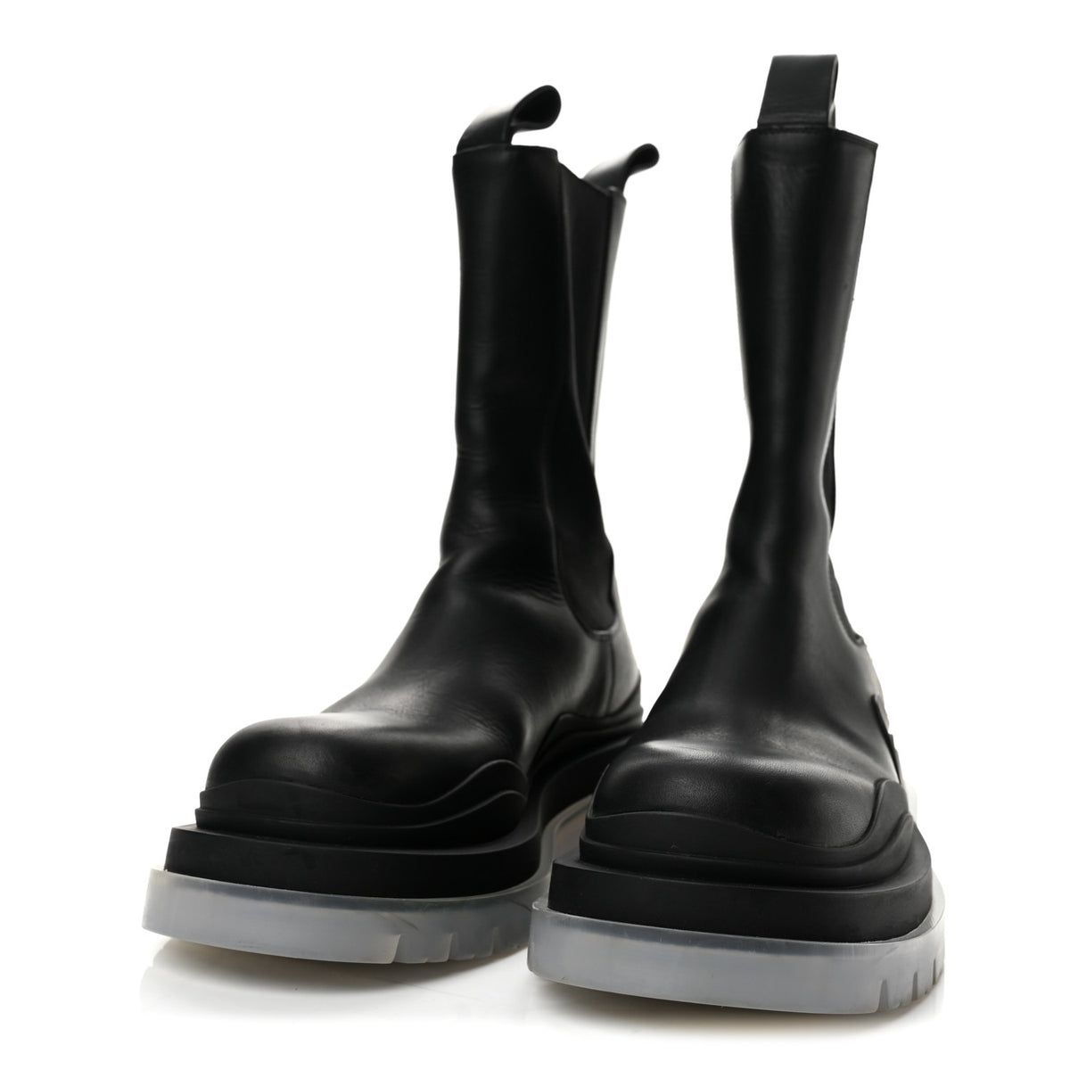 Bottega Veneta Calfskin The Tire Chelsea Boots 36 Black Transparent 4 of 9