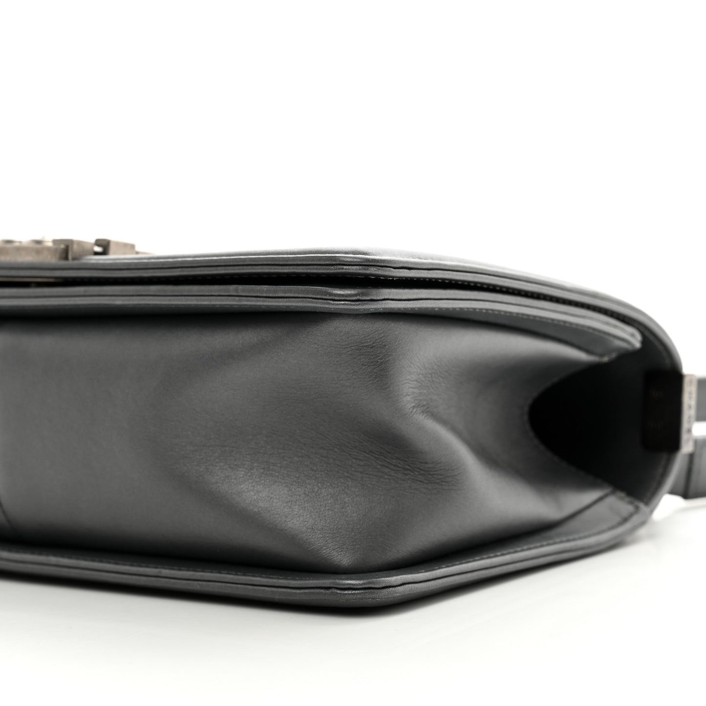 Lambskin Quilted Medium Boy Flap Dark Grey