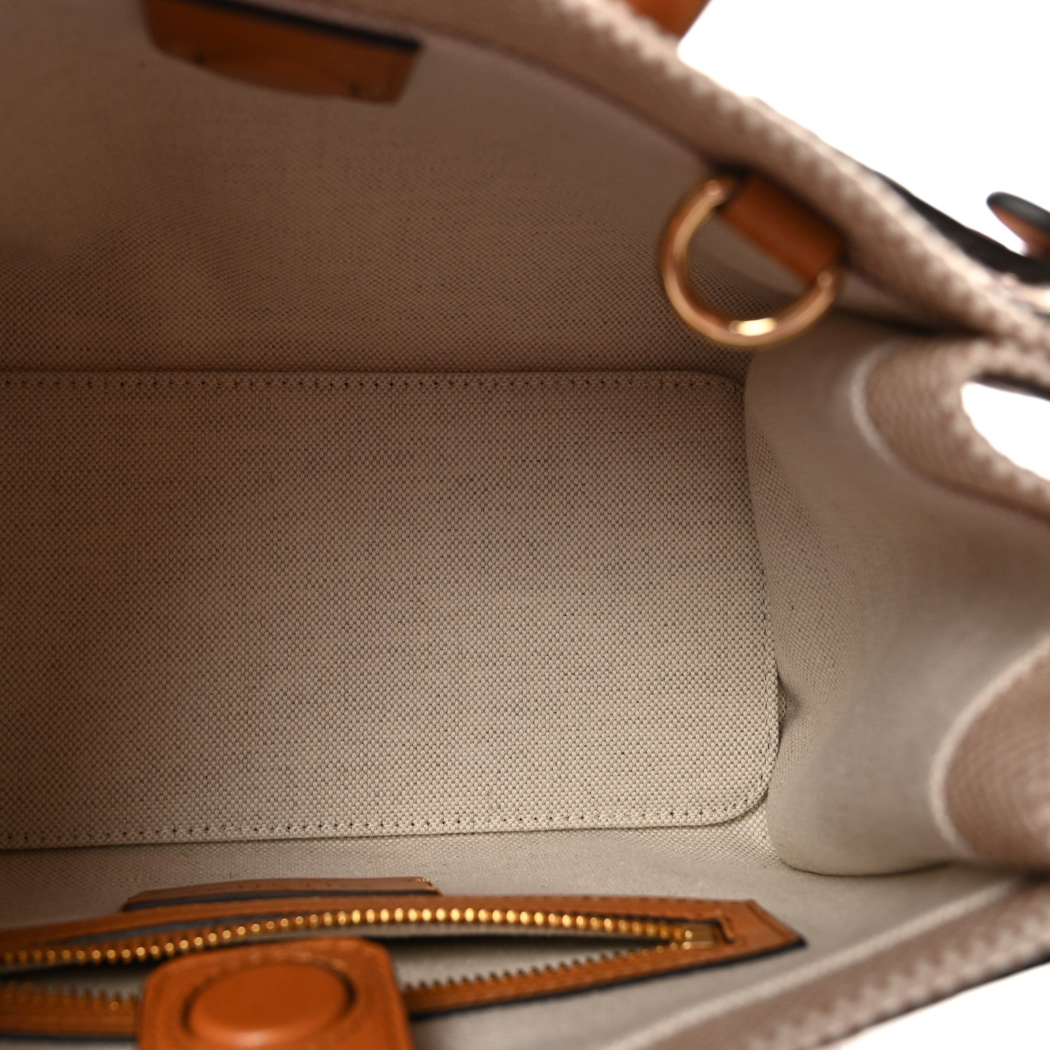Valentino Garavani Jacquard Canvas Small Vlogo Antibes Shopping Bag Camel Natural 5 of 9