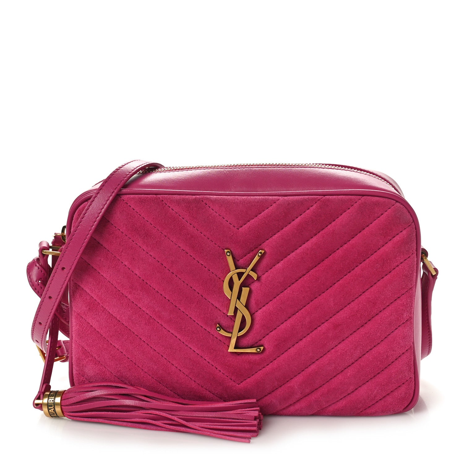 Saint Laurent Suede Matelasse Monogram Lou Camera Bag Rose 1 of 11