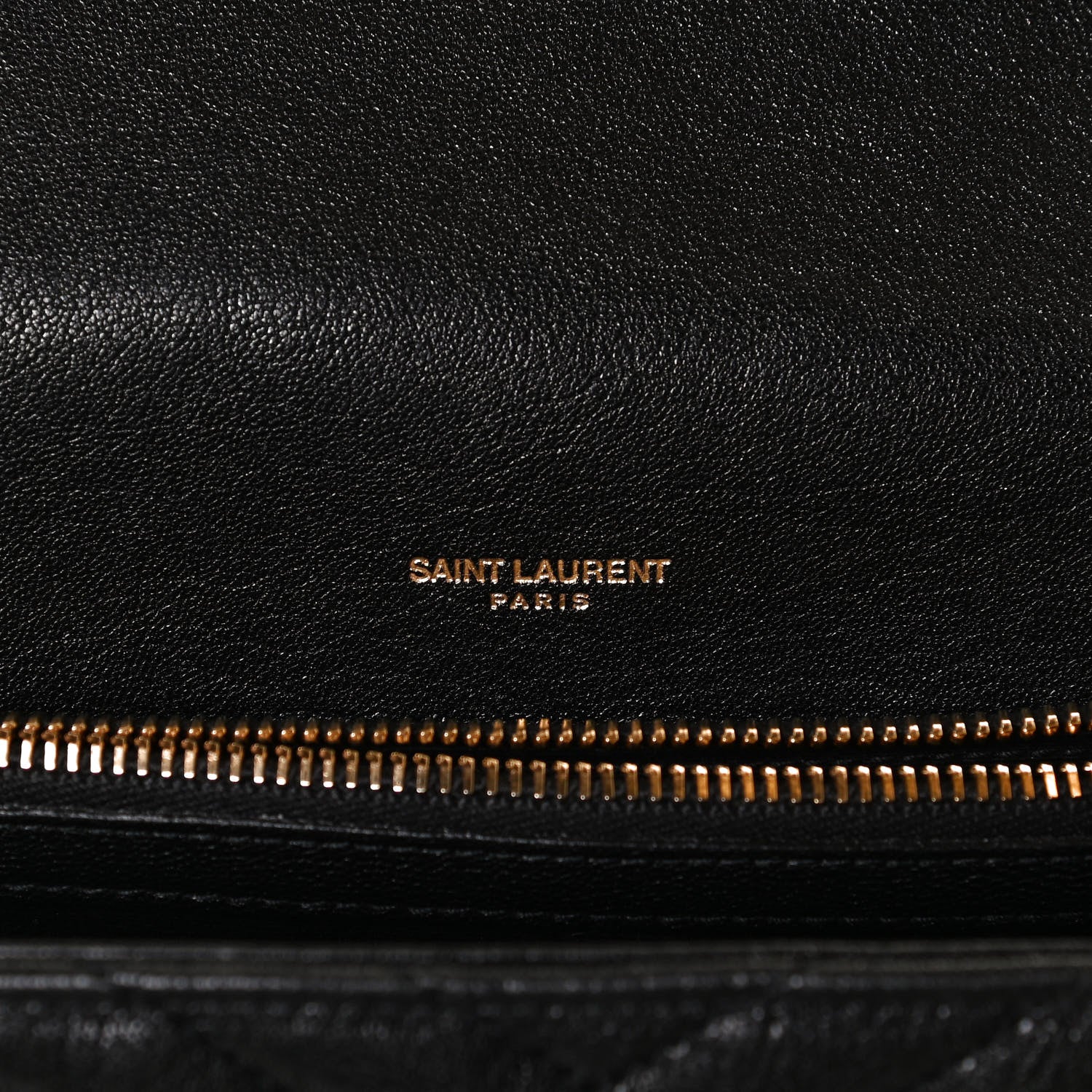 Saint Laurent Sheepskin Matelasse Chevron Monogram Medium College Bag Black 6 of 12
