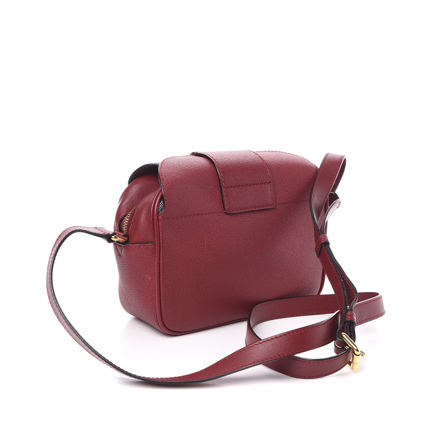 Burberry Soft Grain Calfskin Small Buckle Zip Bag Parade Red 3 of 16