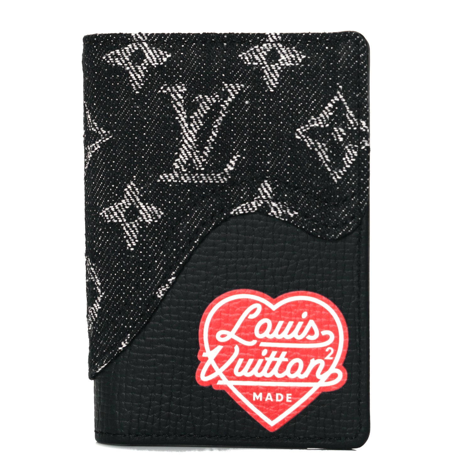 Louis Vuitton X NIGO Taurillon Monogram Denim Drip Pocket Organizer Black 1 of 8