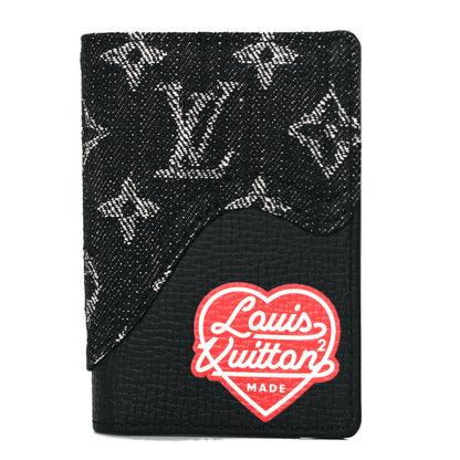 Louis Vuitton X NIGO Taurillon Monogram Denim Drip Pocket Organizer Black 1 of 8