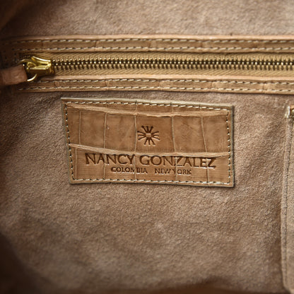 Nancy Gonzalez Crocodile Medium Dome Satchel Beige 7 of 13