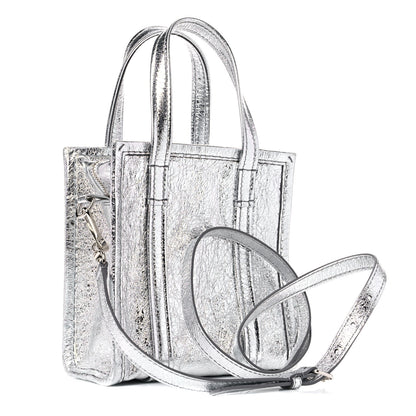 Balenciaga Metallic Calfskin XXS Bazar Shopper Tote Silver Hardware 3 of 11