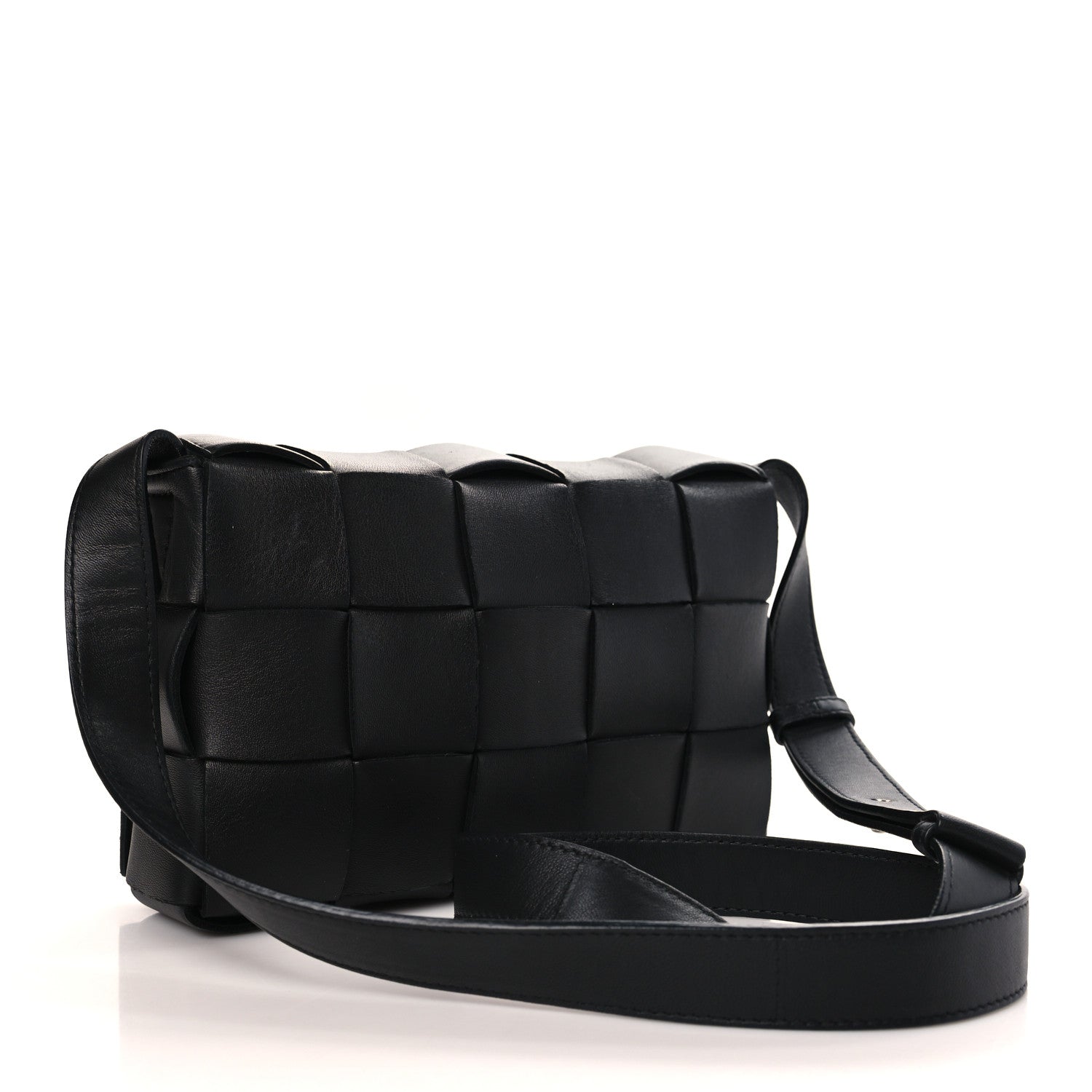Bottega Veneta Lambskin Maxi Intrecciato Cassette Crossbody Bag Black 3 of 9
