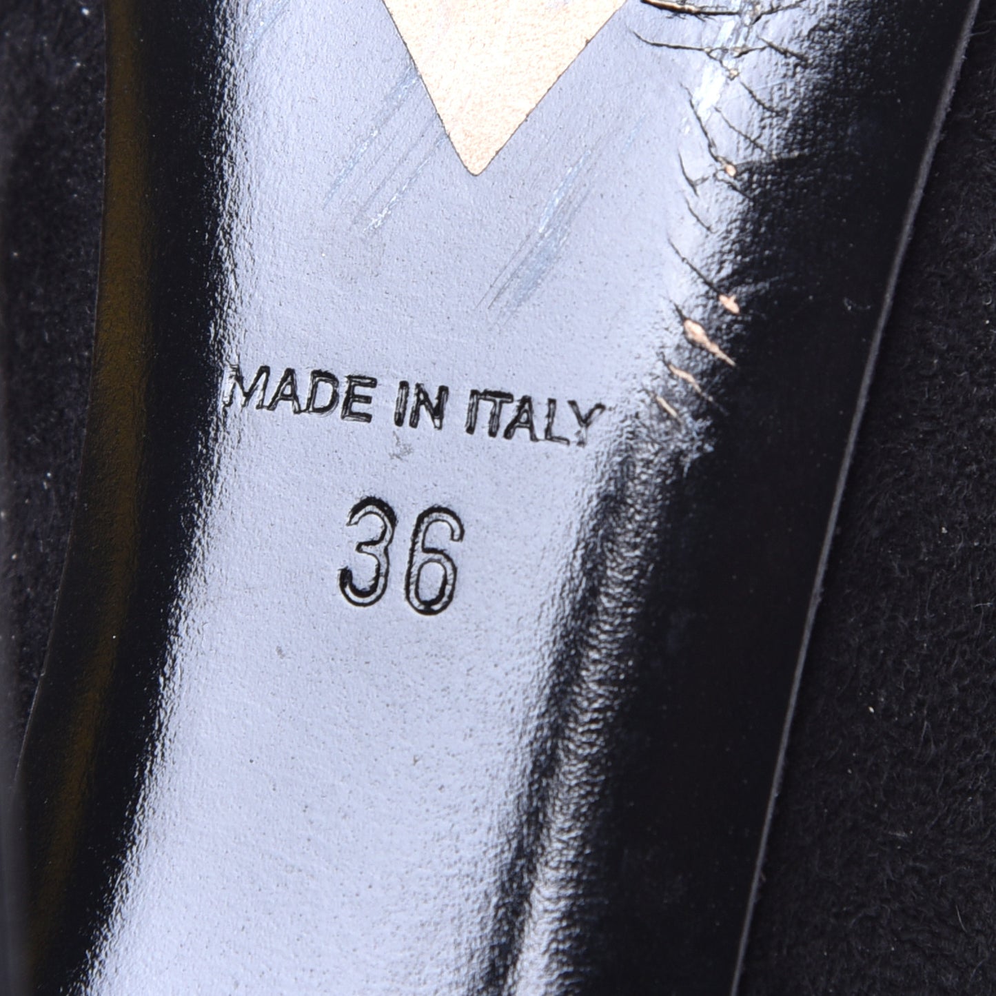 Suede Calfskin CC Pumps 36 Black