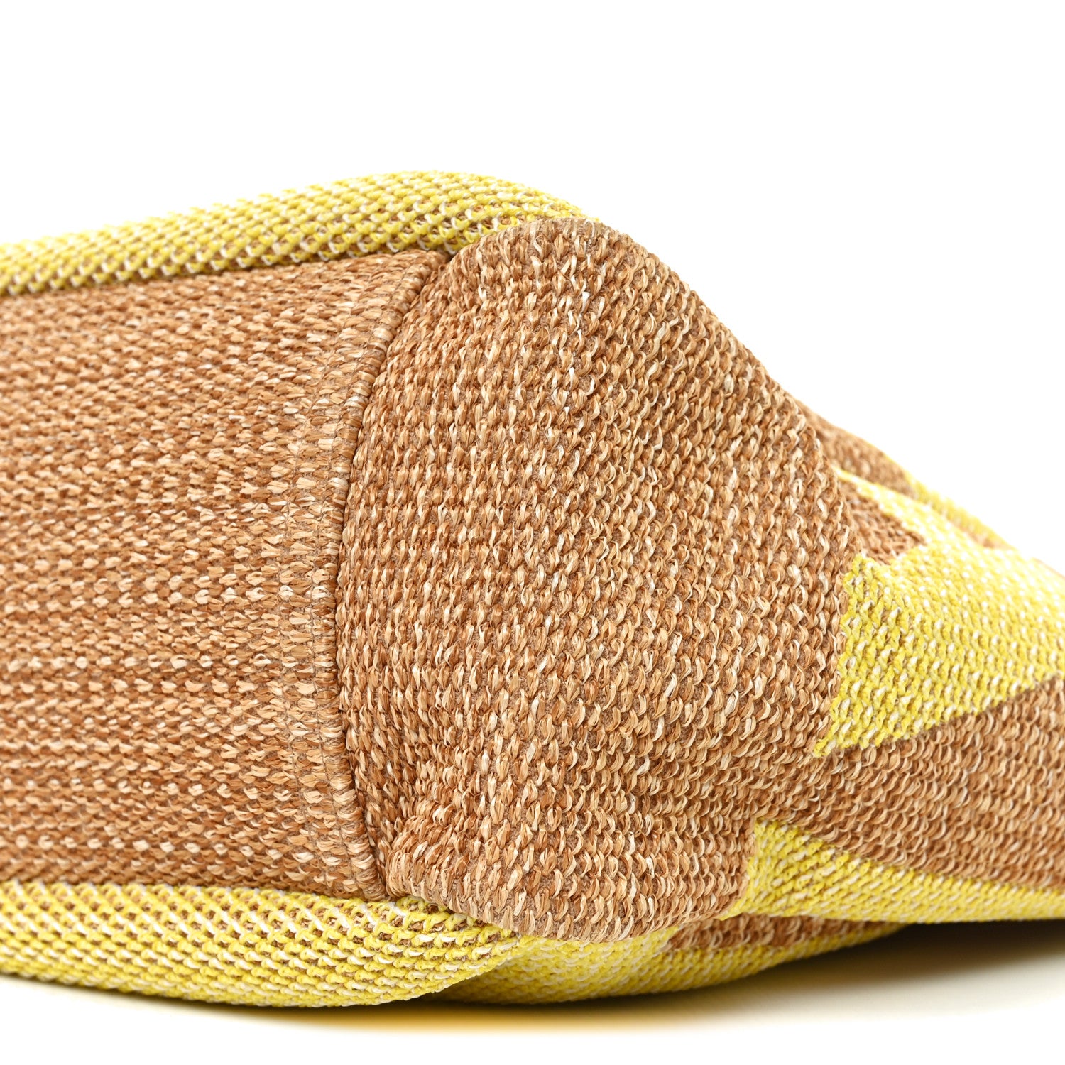 Chanel Mixed Fibers Large Shopping Bag Yellow Brown 10 of 10