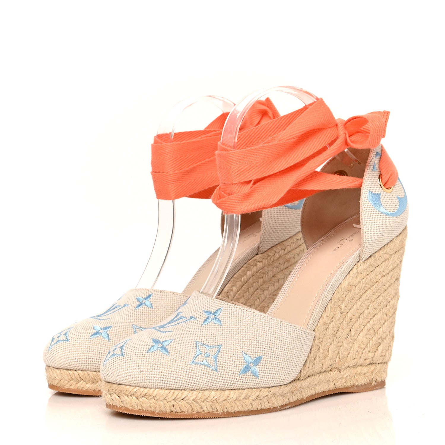 Louis Vuitton Canvas Monogram Starboard Wedge Espadrilles 40 Blue 3 of 8