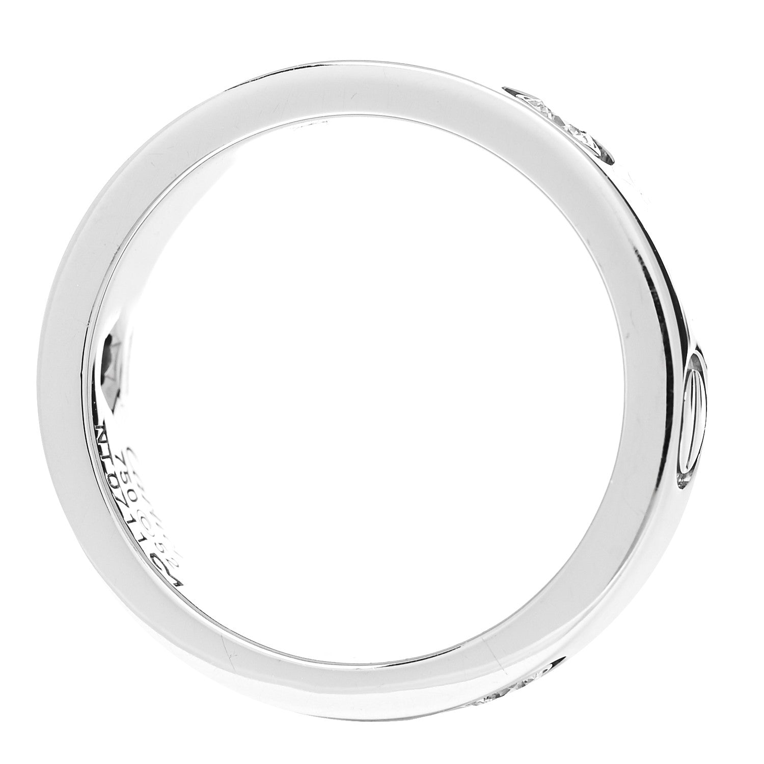 Cartier 18K White Gold 3 Diamond 5.5mm LOVE Ring 52 6 7 of 7