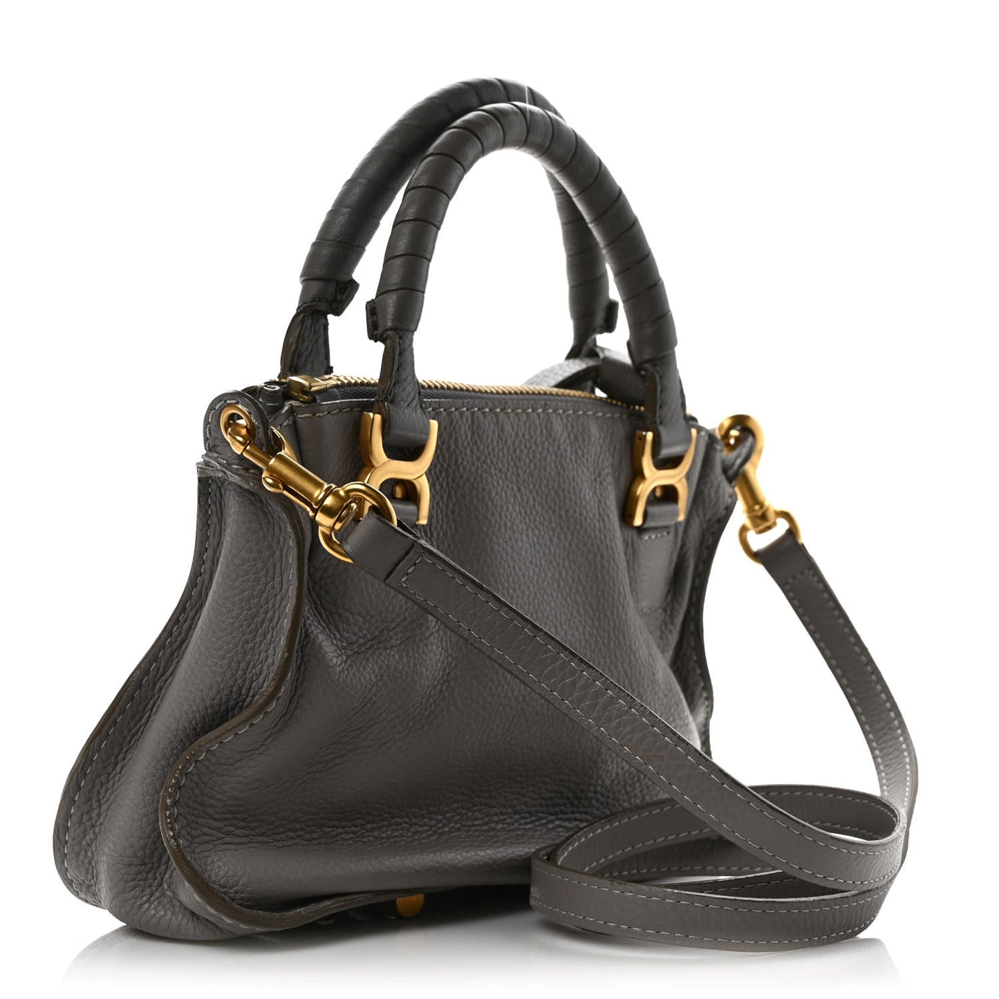 Calfskin Mini Marcie Satchel Cashmere Grey