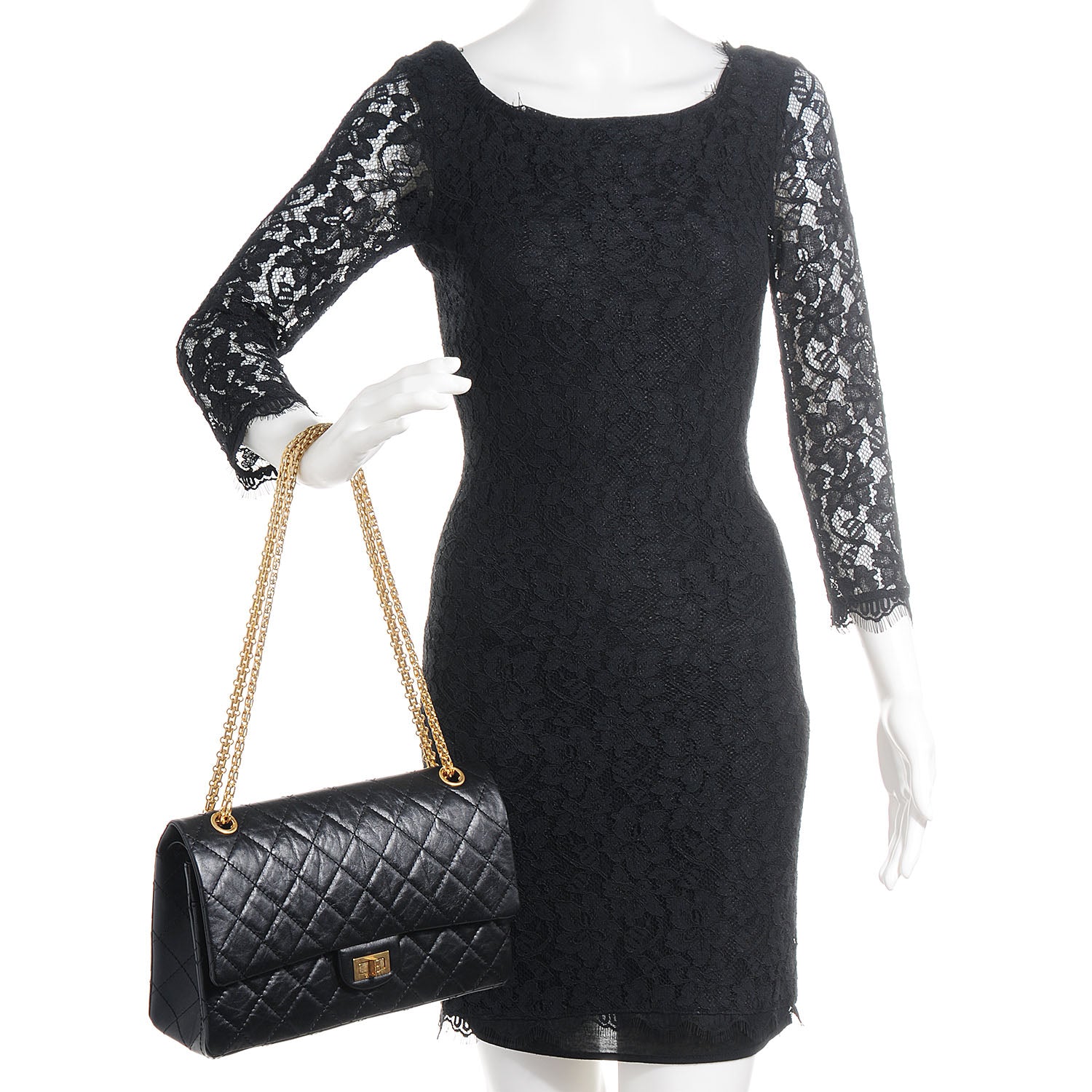 Chanel Aged Calfskin Quilted 2.55 Reissue 226 Flap Black 2 of 9