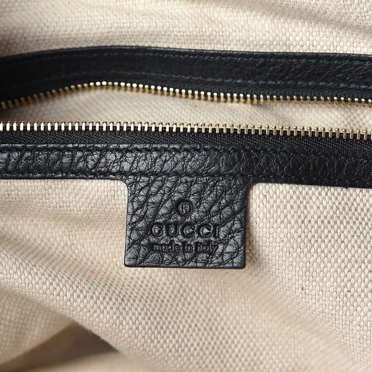 Pebbled Calfskin Large Soho Top Handle Bag Black